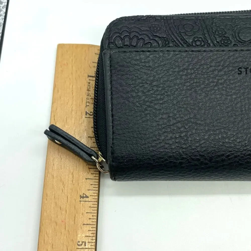 Stone Mountain Leather embossed paisley Wallet Wristlet‎
